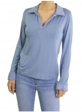 Maglia in viscosa con colletto 